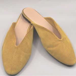 Zara Suede Mustard Color Slip on Flats - Women 37